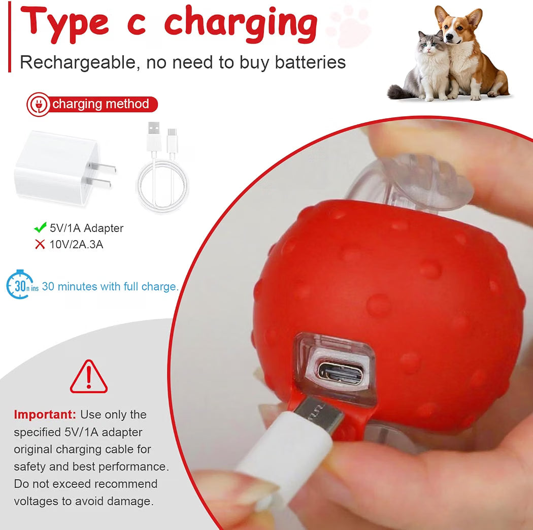 Rechargeable Automatic Moving Pet Toy Ball with LED